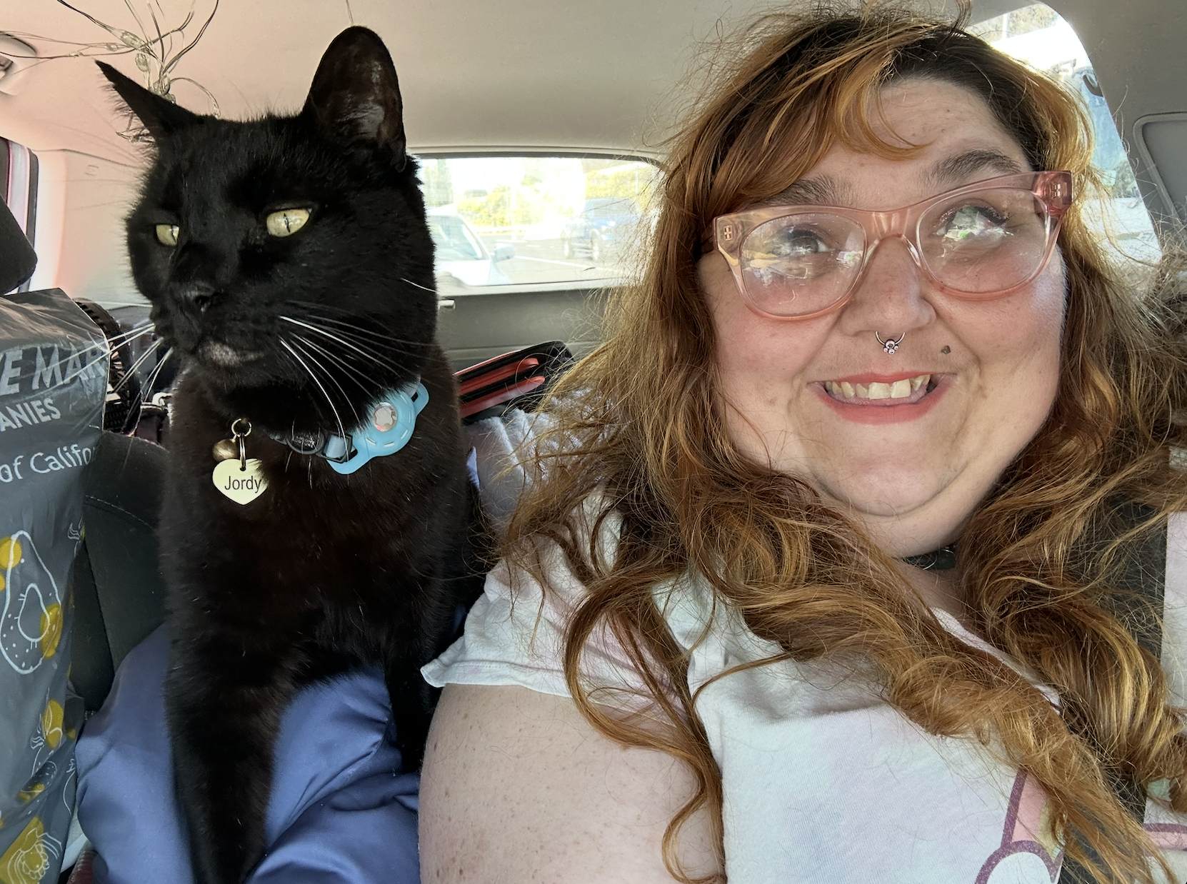 Theresa and Jordy in the car they lived in