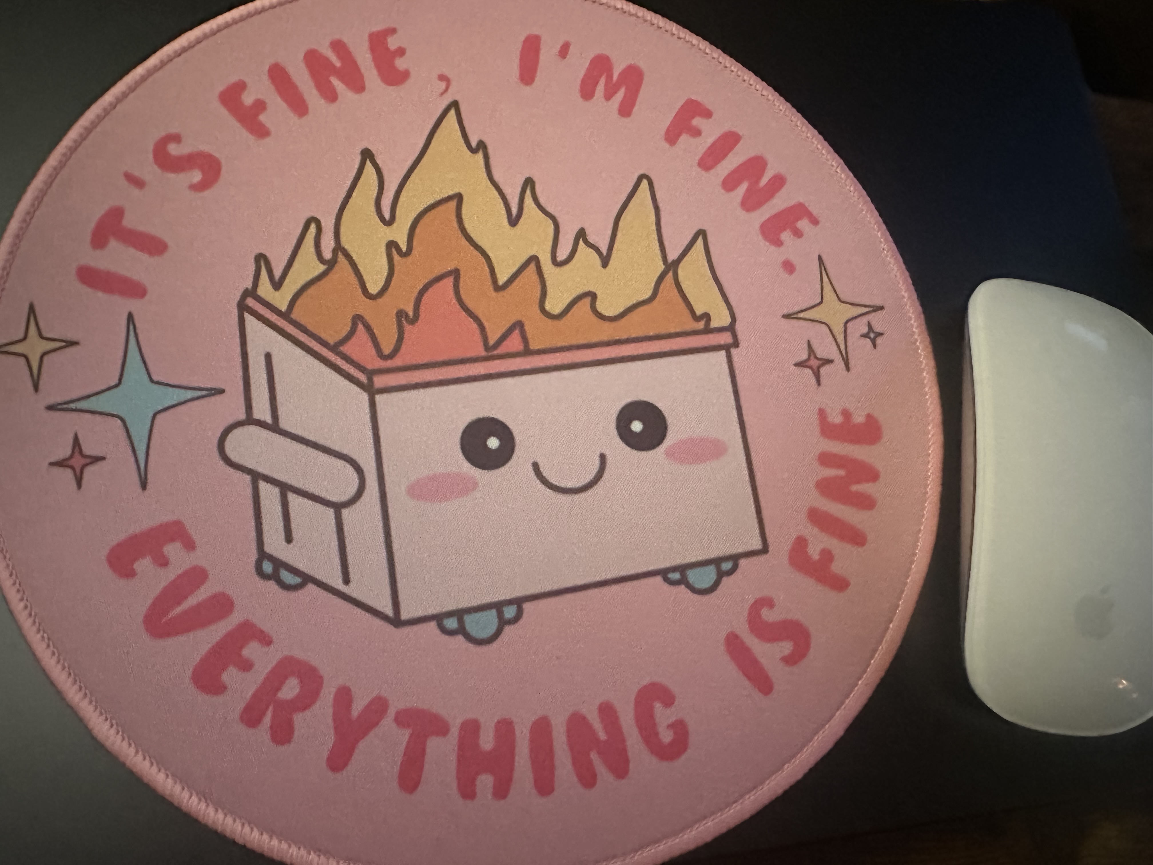 Dumpster fire mousepad 